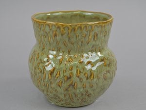 Keramik Topf 13 Perlmut Optik, Organic, 11,5x11,5x11, grün
