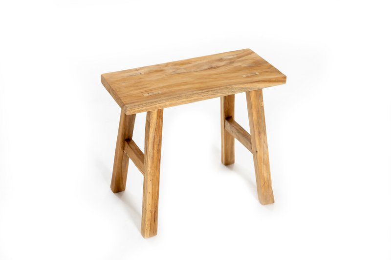 Vintage mini stool - old teak H: 30 cm
