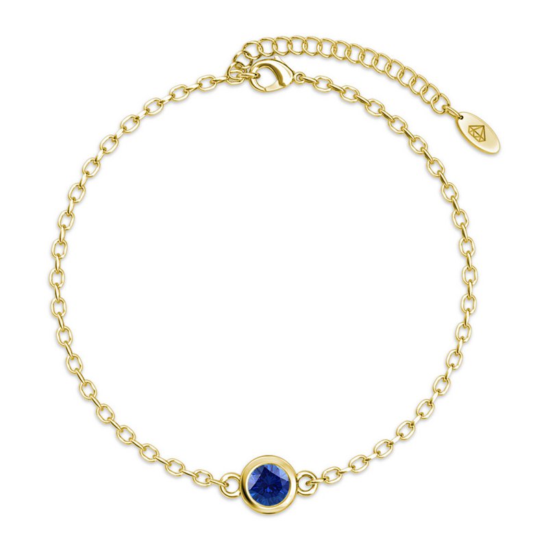 Birth Stone Bracelet - Gold and Blue