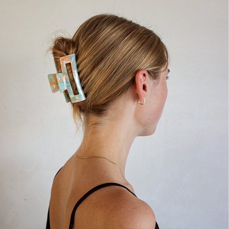  Haarklammer dünnes Haar | Haarspangen für feines Haar | 8 cm | Acetat Schildpattoptik