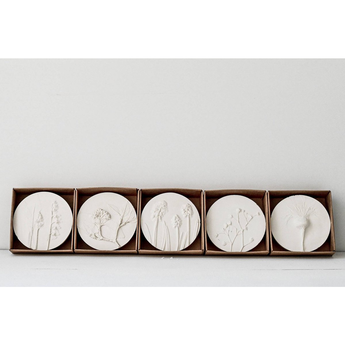 Set di 5 piastrelle in microrilievo Fiori
