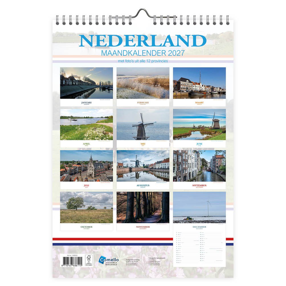 0005 Nederland maandkalender Weide met Koeien 2027