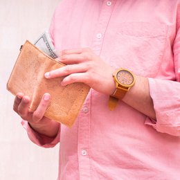 Classic Brown Cork Bifold wallet- BAG-2072