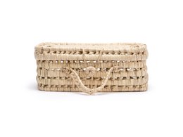 Handmade Wicker Suitcase, Palm Leaf Briefcase, Vintage Natural Fiber Basket for Children