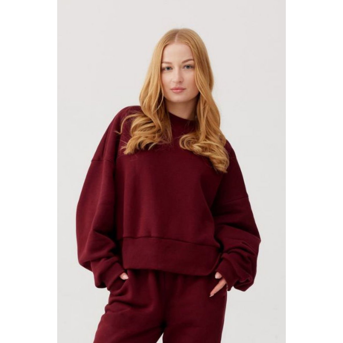 ROSA Sweatshirt – Baumwolle – Burgunderrot