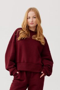 ROSA Sweatshirt – Baumwolle – Burgunderrot