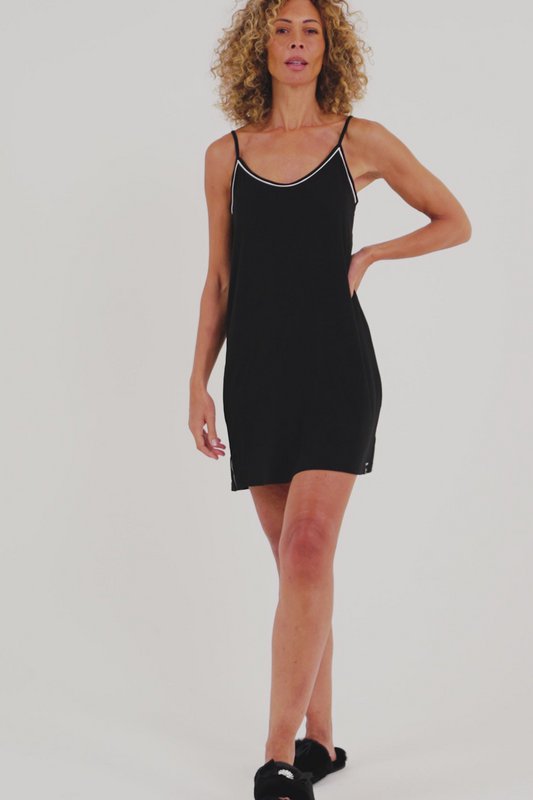 Bamboo Chemise Nightdress in Black