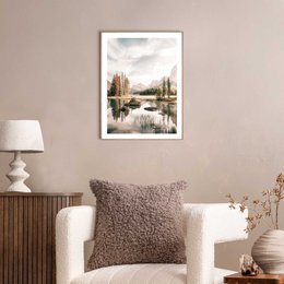 Quadro Cornice Slim Lago di Montagna 40x30