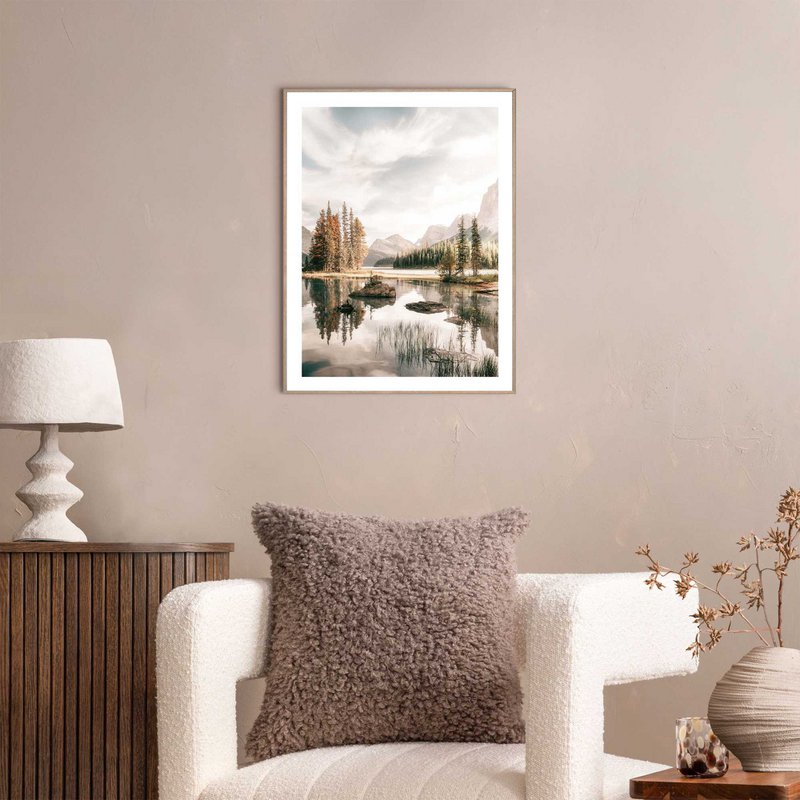 Quadro Cornice Slim Lago di Montagna 40x30