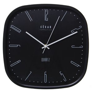 ACRYL-WANDUHR SCHWARZES ZIFFERBLATT MIT SCHWARZEM RAHMEN, 1XAA NR. 30X4,5X30CM, DURCHGEHENDE SEKUNDE ST86150