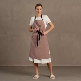 Delantal ajustable de lino