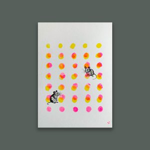 Riso Art Print/muizen/A5/plantkleur