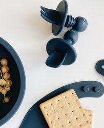 Besteckset aus Silikon - Ozeanblau