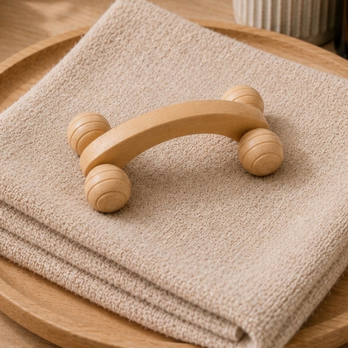 Wooden Massage Wheel - Anti Cellulite Draining Roller Massager - Natural Wood Massage Wheel - Manual Massager