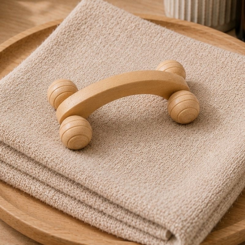 Wooden Massage Wheel - Anti Cellulite Draining Roller Massager - Natural Wood Massage Wheel - Manual Massager