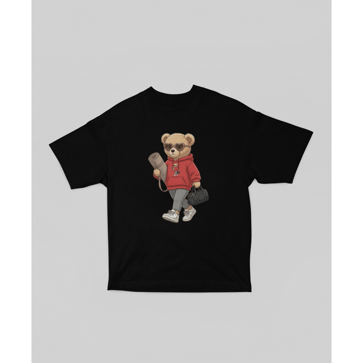 Oversized T-Shirt Yoga Girl Bear