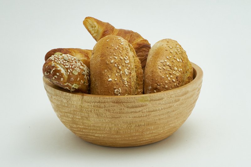 Drewniana miska - miska na owoce - salaterka - model Carved Low - natural - różne rozmiary