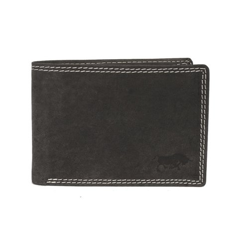 Heren Billfold Portemonnee Van Zwart Leer