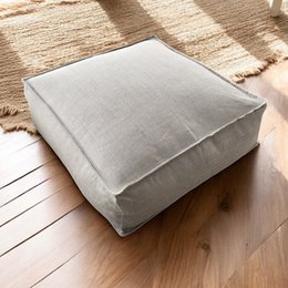 Leinen-Cru-Pouf und Bodensitz