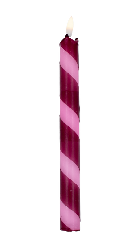 Northern Lights LED-Kerze Candy Cane Pink/Burgund