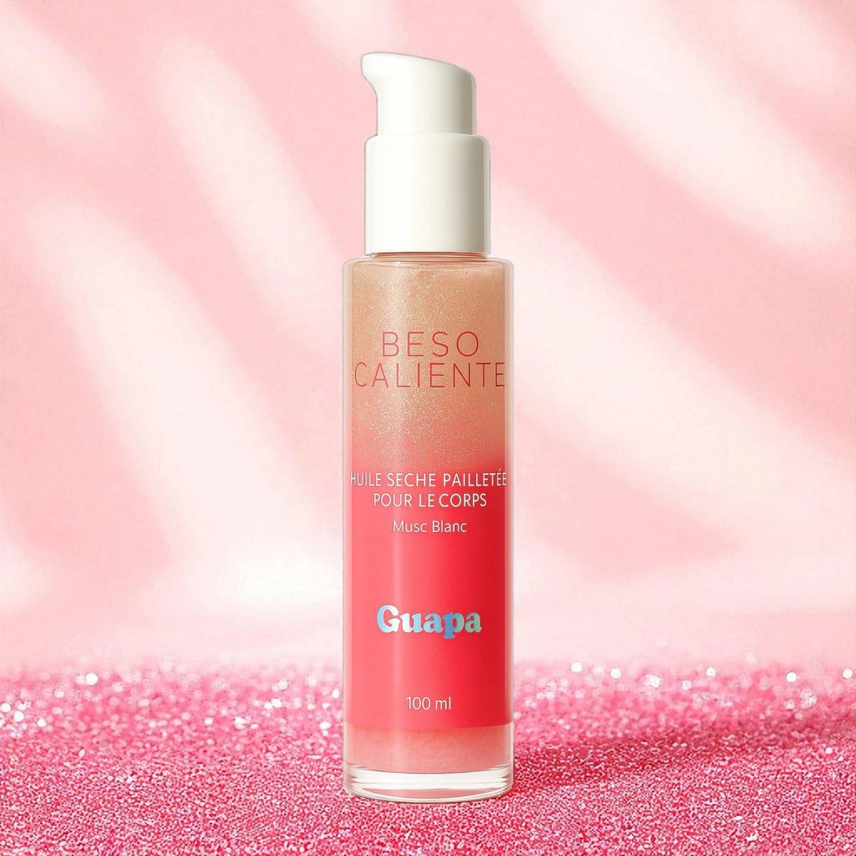 Olio corpo secco glitterato – GUAPA – Muschio bianco