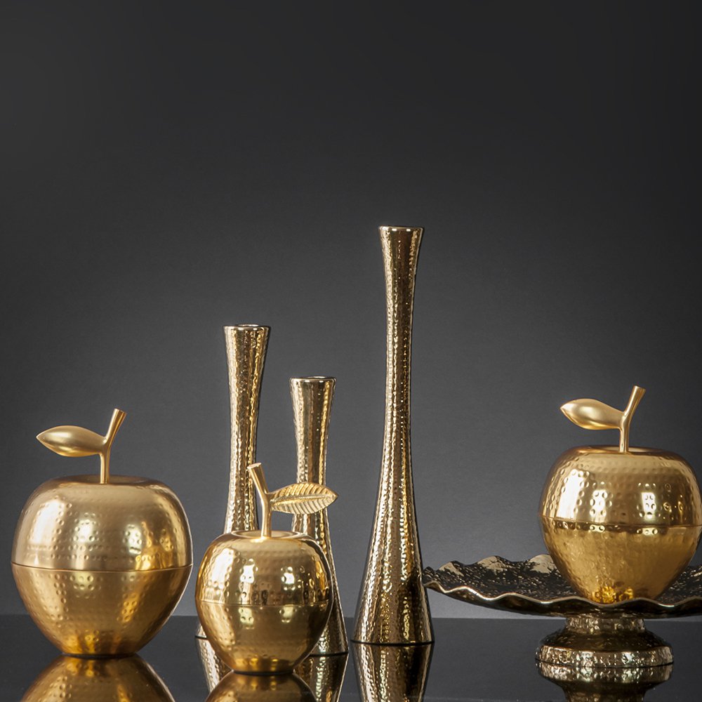 Metallkerzenhalter, goldene Farbe, H 27 cm, decosiluet