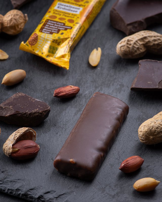 Gourmet chokoladebar "Salty Peanut" 25g - Vegansk chokolade, uden tilsat sukker og glutenfri