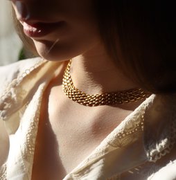 Oliveira – Gold-Silber-Mesh-Choker-Halskette
