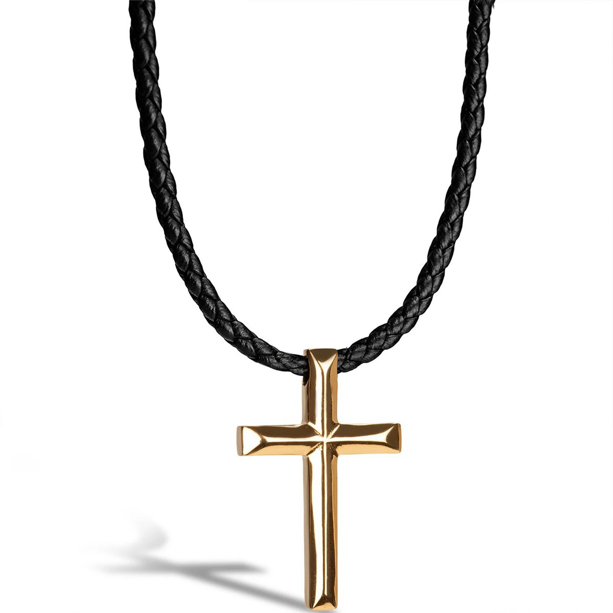 Leder Halskette „Krzyż”