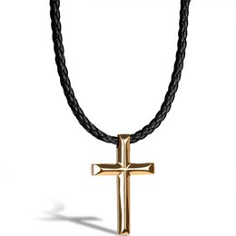 Halskette in pelle "Croce"