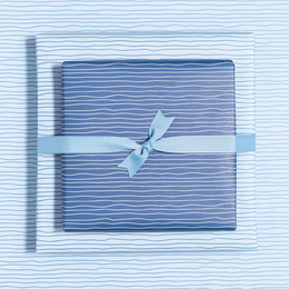 Carta da avvolgimento blu con motivo ad onde - carta da avvolgimento marittima per battesimo, comunione e conferma, acqua di avvolgimento dell'acqua