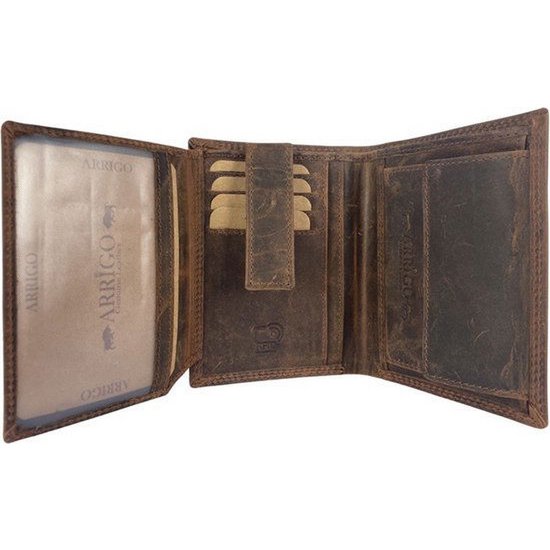 Portefeuille masculin cognac rfid anti-skim pour hommes portefeuille en cuir