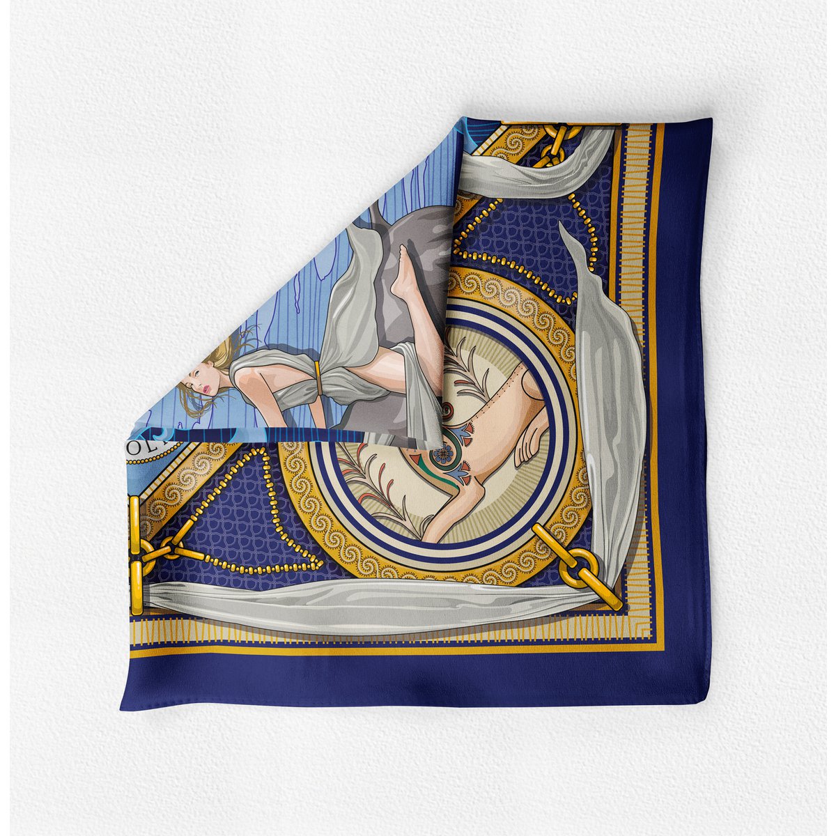 The Abduction of Europa 100% zijden twill sjaal (2 kleuren) 90*90 cm