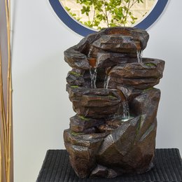 Fountain XL- Niagara - Indoor and Outdoor Waterfall 5 Levels - Fountain Garden Terrace Living Room Nature Zen LED Light