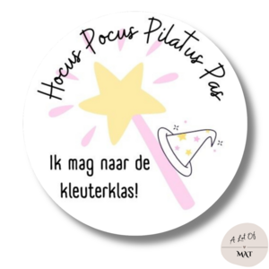 Traktatiesticker | Hocus Pocus Pilatus Pas | Roze | 20 stickers per vel