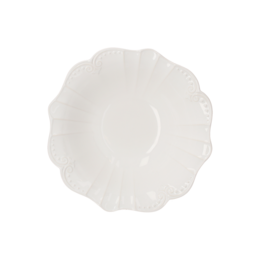 White Ceramic Cup Stand with Baroque Pattern H20x32