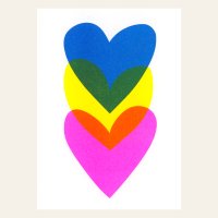 Risography postcard - heart - DIN A6