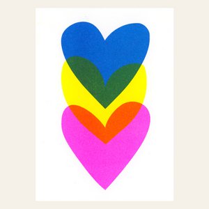 Risography postcard - heart - DIN A6