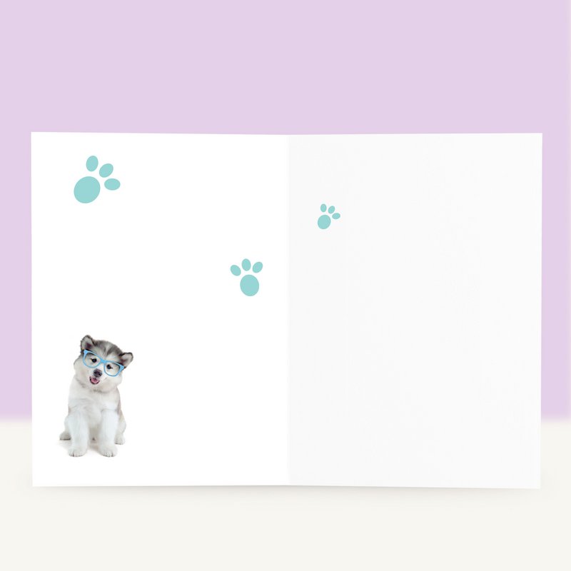 Studio Pets Birthday card Wolfie Husky