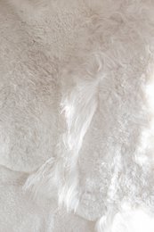 Alfombra de piel de oveja melange - Blanco