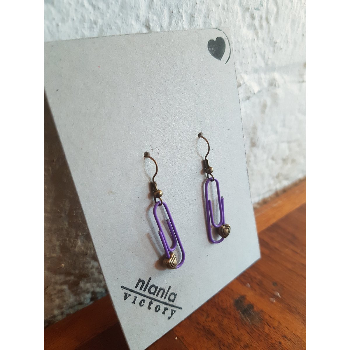 Pendientes de clip personalizados morados | por lovebynlanla