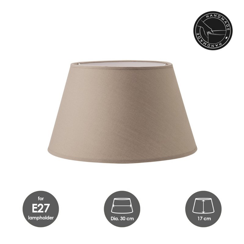 Home Sweet Home stoffen lampenkap Largo - taupe - 30/20/17 cm
