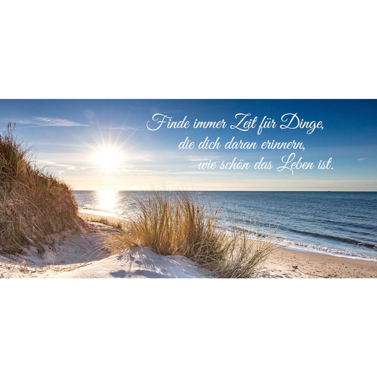 Muurfoto STRAND MET GEZEGDE 33x70 cm - canvas foto spieraam decoratie modern