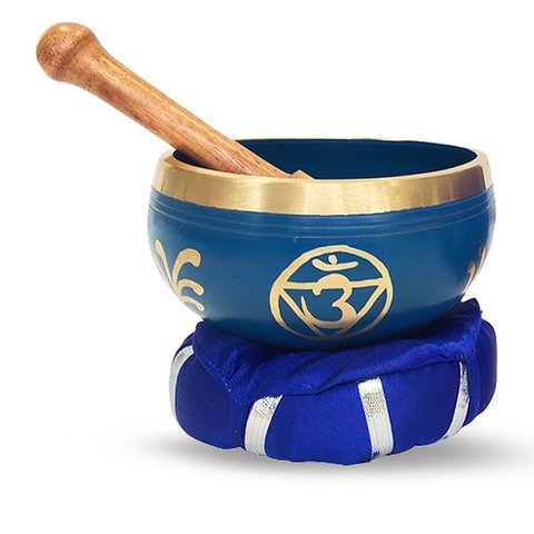Brass Singing Bowl with Stick & Cusion 10 Cm Third Eye Chakr