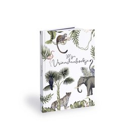 Tropical-themed children's book with illustrations of jungle animals and plants.