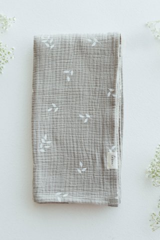 TISU Musselin-Wickeltuch, Beige Blätter