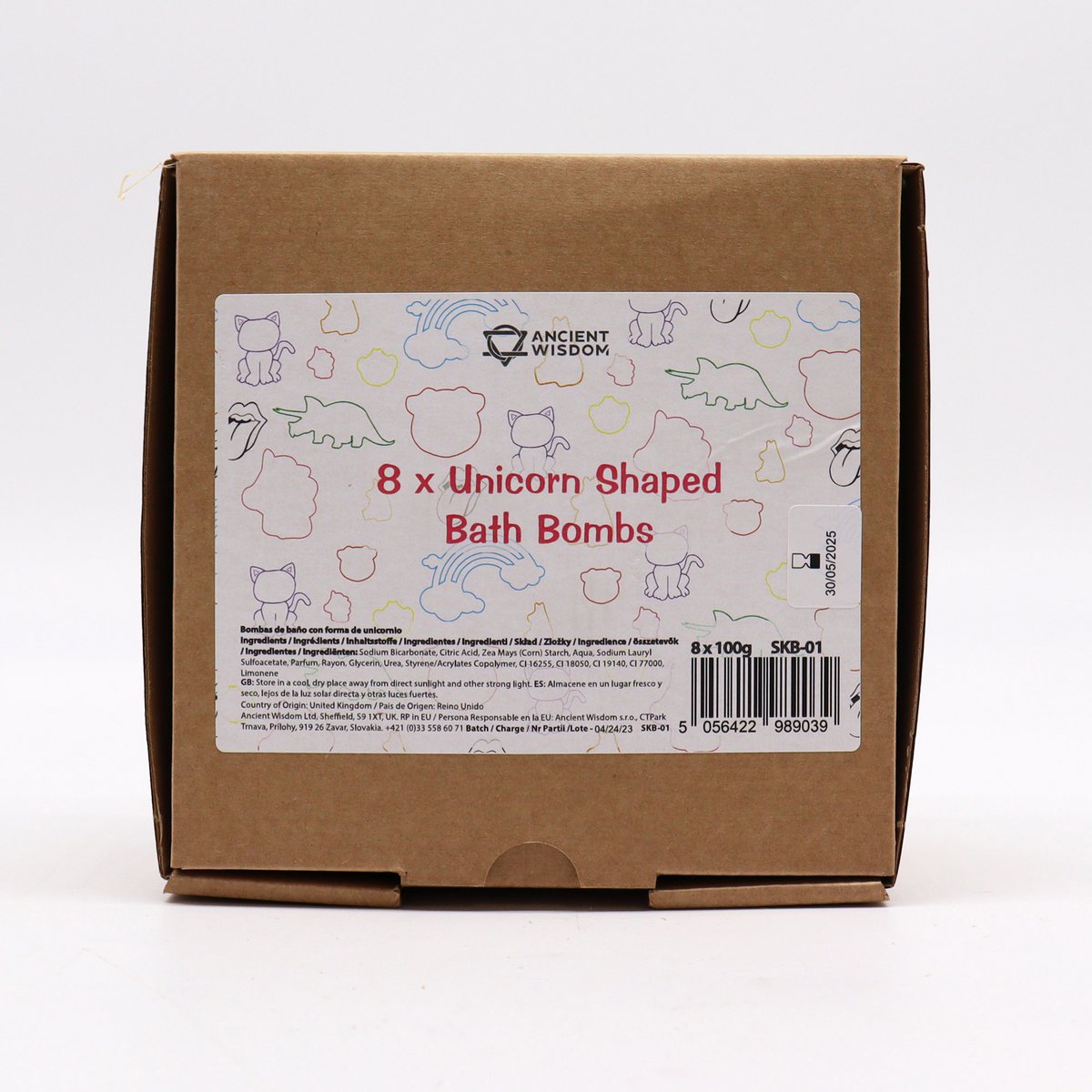 8x Einhorn-Badebombe 100g - Passionsfrucht