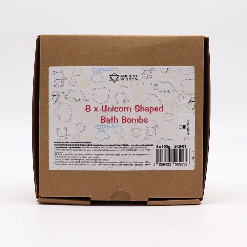 8x Einhorn-Badebombe 100g - Passionsfrucht