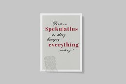 Cartolina "Uno Spekulatius al giorno toglie tutto", Natale, frasi divertenti, Speculoos, biscotti, cartolina di Natale, posta di Natale