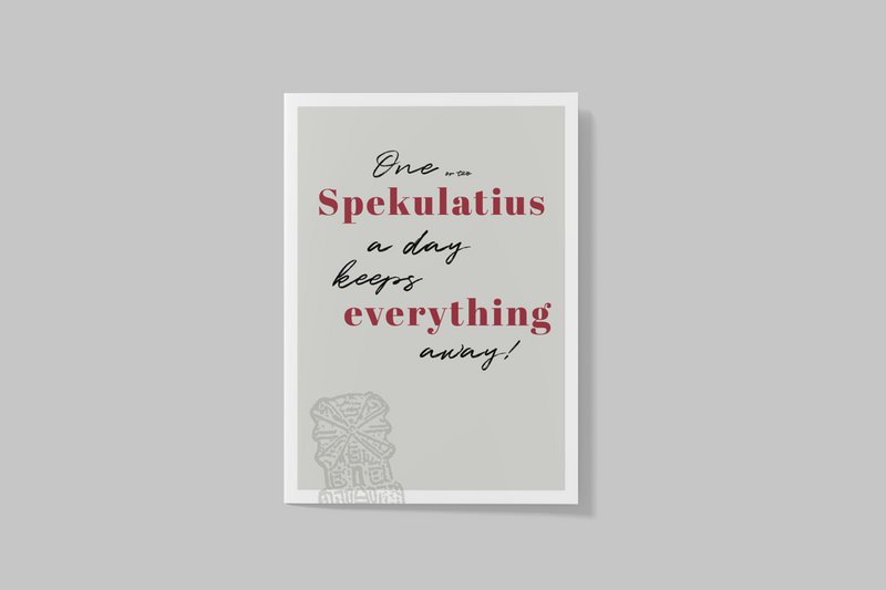 Cartolina "Uno Spekulatius al giorno toglie tutto", Natale, frasi divertenti, Speculoos, biscotti, cartolina di Natale, posta di Natale